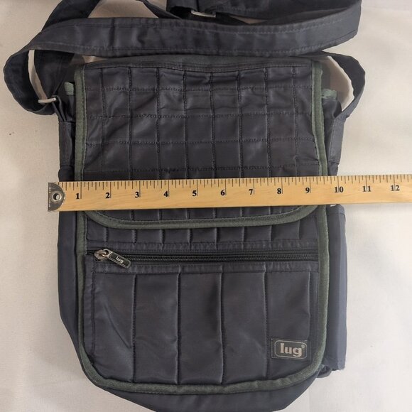 LUG Moped Quilted Crossbody Bag Purse Shoulder Navy Blue Grey Travel Messenger - Picture 10 of 14